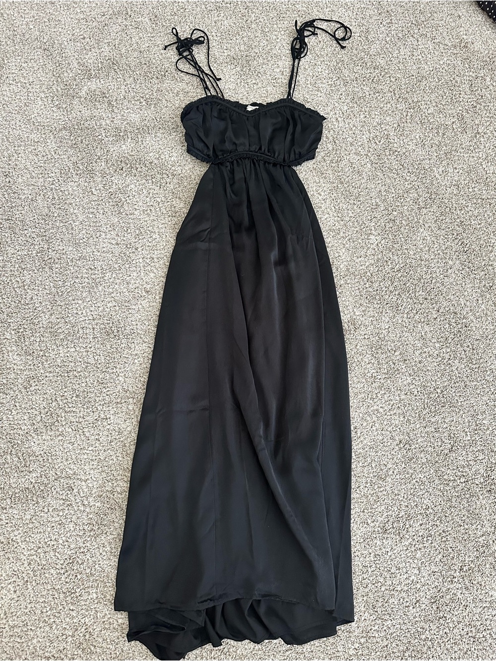 American Eagle Outfitters Black Maxi Slip Dress with Tie Straps
